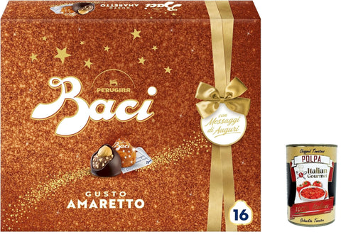 Italian Gourmet Knabberartikel 3x Baci® Perugina® Praline Box Weihnachten mit Amaretto Aroma und Mandelstückchen 200g + Italian gourmet polpa 400g 8000300421941