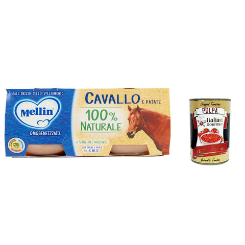 Mellin con Carne di Cavallo, pferd 2x 80 g Knabberartikel italienisch Original