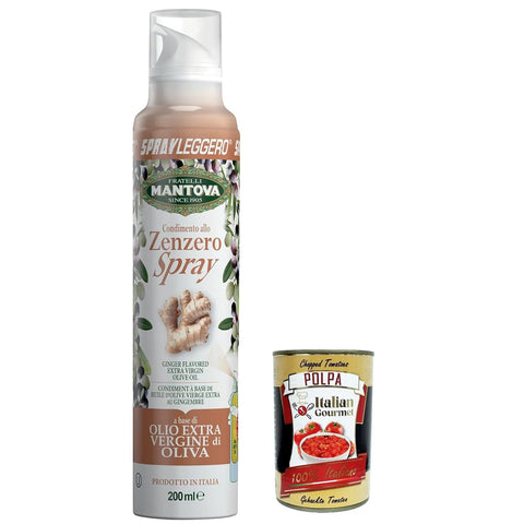 Sprayleggero Zenzero Sprühen Sie Ingwer in extra jungfräuliche Olivenöl - italienisches Sprayöl - 100% natürlich 100% Licht 100% einfach 200 ml 3x italienisch