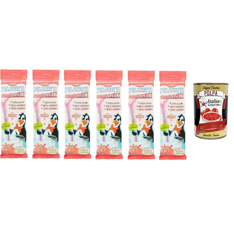 Dolfin Polaretti MagicMilk Strohhalme Erdbeere Ohne Konservierungsstoffe glutenfrei und ohne Farbstoffe Packungen (42 6x italienisch Original
