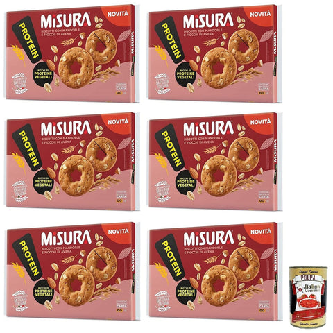 Misura Proteinkekse mit Mandeln und Haferflocken,Reich an pflanzlichen Proteinen,Packung mit 260 g italienisch Original
