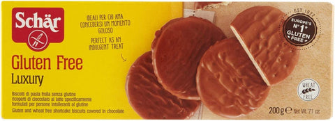 Schär LuxuryGlutenfreie Kekse mit 44 % Vollmilchschokolade 200 g Knabberartikel italienisch Original