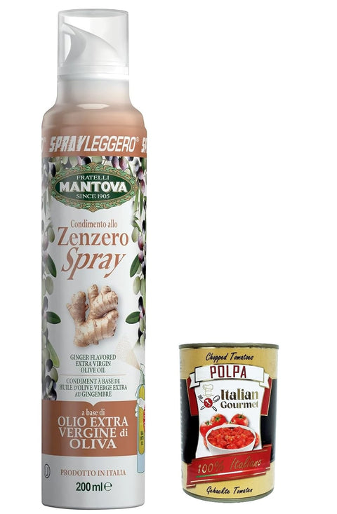 Sprayleggero Zenzero, Sprühen Sie Ingwer in extra jungfräuliche Olivenöl 200 ml italienisches Sprayöl 100% natürlich, 100% Licht, 100% einfach italienisch Original