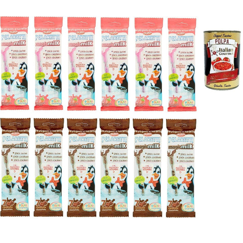 Testpaket 12x Dolfin Polaretti MagicMilk Strohhalme Schokolade und Erdbeere. Ohne Konservierungsstoffe glutenfrei und ohne italienisch Original