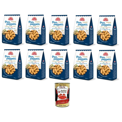 Di Leo Panpezzetti Integrali con acqua di mare Vollkorn Panpezzetti mit Meerwasser 10x200 gr. italienisch Original