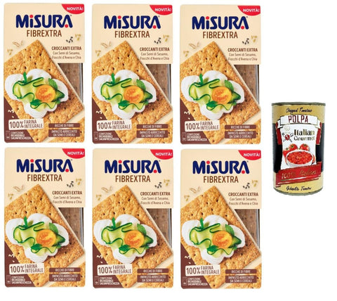 Misura Fibrextra Croccanti,Fibrextra Crunchy Extra mit Sesamsamen und Hafer und Chiaflocken 6x160 gr italienisch Original