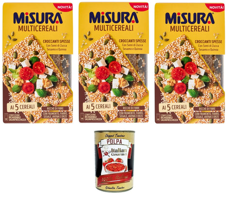 Misura Multicereali Croccanti,Mehrkorn Knusperbrei mit Kürbiskernen, Sesam und Quinoa 3x 200 g italienisch Original