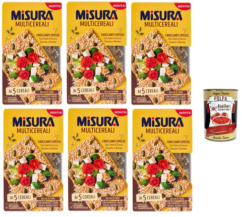Misura Multicereali Croccanti,Mehrkorn Knusperbrei mit Kürbiskernen, Sesam und Quinoa 6x 200 g italienisch Original
