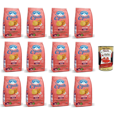 Monviso égusto Crustini all'aglio mit Knoblauch 12x120 gr Knäckebrot italienisch Original