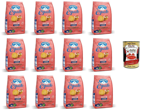 Monviso égusto Crustini Classici Klassische Crostini mit nativem Olivenöl extra 12x120g Original italienisch Gebäck