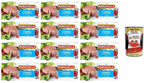 Italian Gourmet Koch- & Backzutaten 12x Maruzzella Natürlicher Thunfisch (2x100gr)+ Italian Gourmet polpa 400g 8001820156337