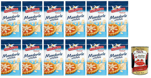 Paneangeli Mandorle affettate, Gebrauchsfertige Mandelscheiben 12x50g Original italienisch Zutat