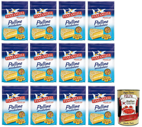 Paneangeli Palline Arcobaleno Mehrfarbiges Konfetti in runder Form ideal zum Dekorieren von Desserts Wiederverschließbare -Packung 60 g 12x italienisch Original