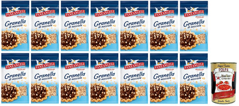 Paneangeli Granella di Nocciole Haselnusskorn gebrauchsfertige Haselnüsse zum Anreichern und Dekorieren von Desserts 50 g 14x italienisch Original Pastasauce +