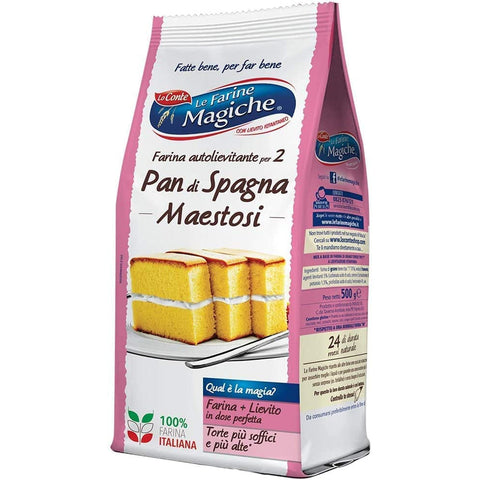 Le Farine Magiche Farina Autolievitante per 2 Pan di Spagna Maestosi Weichweizenmehl immer perfekt aufgehen lassen Packung 500 g 3x italienisch Original
