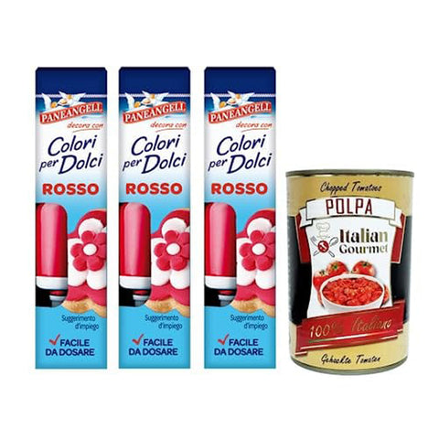 Paneangeli Colori per Dolci Rosso, Roter Gel Farbstoff,10 g Tube Koch- & Backzutaten italienisch Original