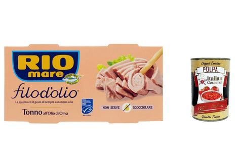 Rio Mare filo d'olio Tonno all'Olio di Oliva, Thunfisch mit weniger Olivenöl 2 x 130 g Koch- & Backzutaten italienisch Original