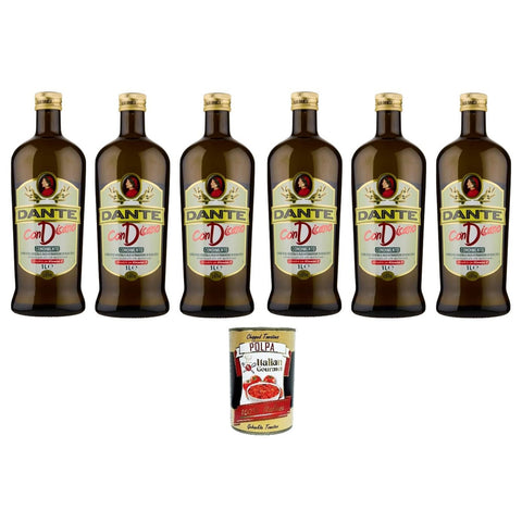 Dante conDisano Gewürz auf Basis von Pflanzenölen und nativem Olivenöl extra (15%) 6x italienisch Original Pastasauce + kostenlos polpa 400 g