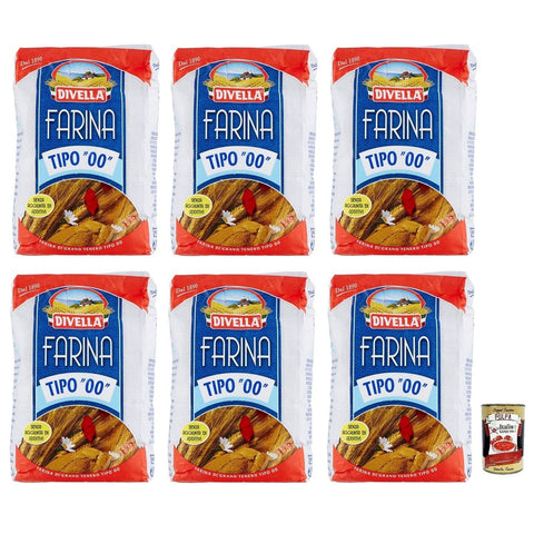 Divella Farina di Grano Tenero W 170 190, Weichweizenmehl, Typ 00 6x1kg Original italienisch Zutat