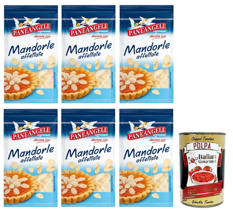 Paneangeli Mandorle affettate, Gebrauchsfertige Mandelscheiben 6x50g Original italienisch Zutat