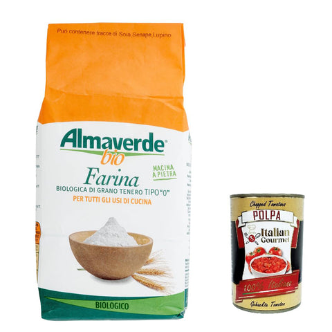 Almaverde Bio Biologischer Weizenmehl Typ "0" für alle Kochen verwendet 1x1000g Original italienisch Zutat