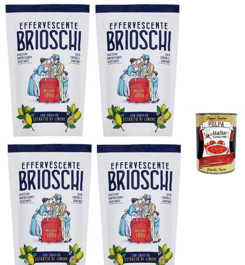 Brioschi Brausetabletten, erfrischender, granulierter Durstlöscher mit exquisitem Zitronenextrakt 4x100g Original italienisch Zutat