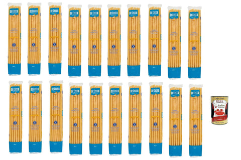 Italian Gourmet Koch- & Backzutaten De Cecco Le Specialità Candele Lunghe N°127, 100% Italienisch Pasta Nudeln 20x 500g + Italian Gourmet Polpa 400g 8032804040014