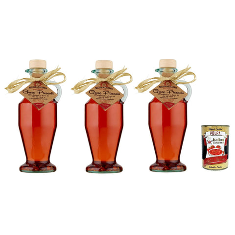 Delizie di Calabria Olio Piccante Delizie Di Calabria Würzige Ölköstlichkeiten von Kalabsen 3x250 ml italienisch Original + kostenlos polpa 400 g