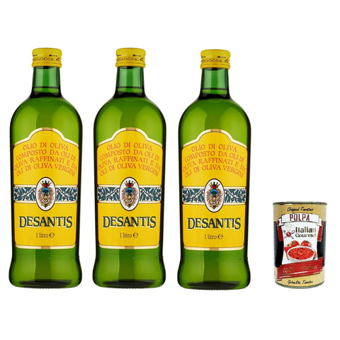 Desantis Olio di oliva, Olivenöl bestehend aus raffinierten Olivenölen und nativen Olivenölen 3x1l Original italienisch Feinkost