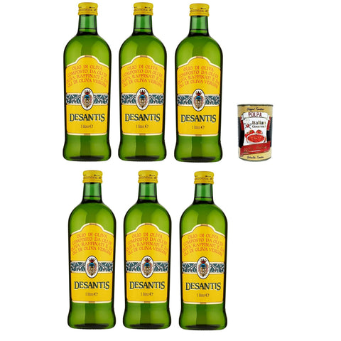 Desantis Olio di oliva, Olivenöl bestehend aus raffinierten Olivenölen und nativen Olivenölen 6x 1 lt italienisch Original
