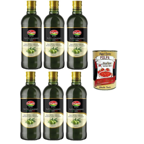 Di Carlo Olio Evo, Tutto Italiano, Evo Öl, rein italienisches Olivenöl extra vergine 6x1l Original italienisch Feinkost