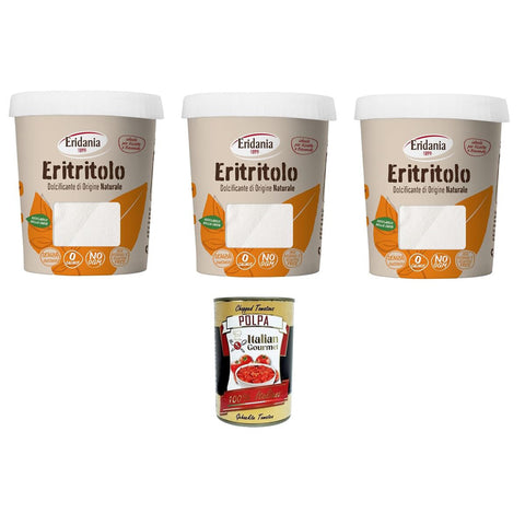 Eridania Eritritolo Dolcificante di Origine Naturale Sostituto dello Zucchero Erythritol Süßstoff natürlichen Ursprungs Zuckerersatz 3x270 g italienisch