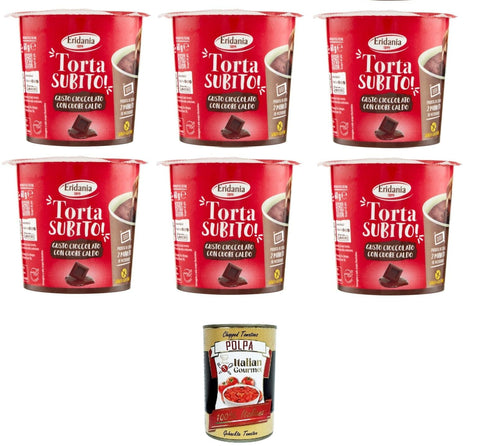 Eridania Torta Subito! Gusto Cioccolato Schokoladengeschmack mit warmer Herznote 6x 60 g Koch- & Backzutaten italienisch Original