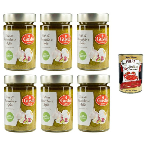 Etna Patè di Pistacchio e Aglio Pistazien-Knoblauch-Paté 6x190 g italienisch Original Pastasauce + kostenlos polpa 400 g