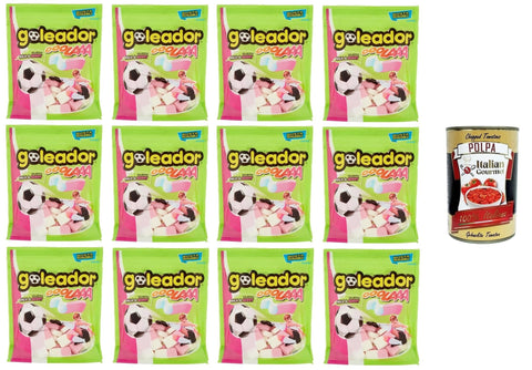 Italian Gourmet Koch- & Backzutaten Goleador Ooolaaa Caramelle Gommose Gusto Milk&Berry Ooolaaa Gummibonbons mit Milch- und Beerengeschmack 12x 180gr + Italian Gourmet polpa 400g 8032804040014
