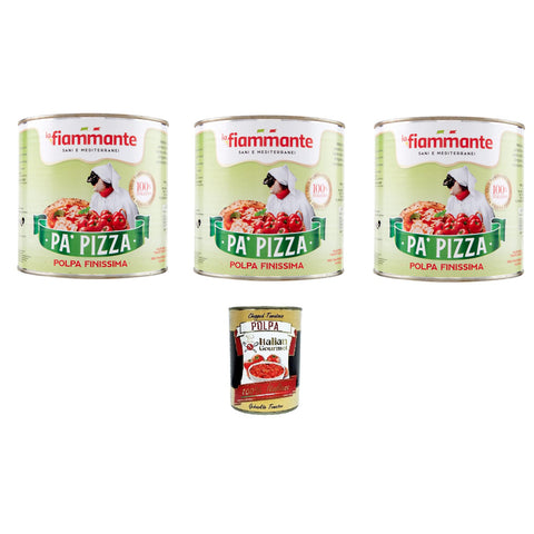 la fiammante finissima, pomodoro in pezzi Sehr feines Fruchtfleisch, Tomatenstücke 3x2,5kg Original italienisch Feinkost