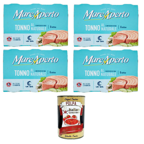 Mare Aperto Tonno al Naturale con un pizzico di sale Natürlicher Thunfisch mit einer Prise Salz 4x 480 gr Packung mit 6 80 g Dosen italienisch Original