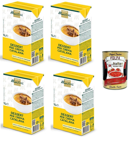 Master Martini- Master Martini- Dessert per Crema Catalana Dessertbasis für Crema Catalana 4x1 lt italienisch Original Pastasauce + gratis Polpa 400 g