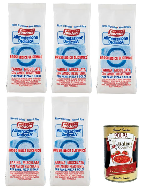 Spadoni Molino Alimentazione dedicata Farina a basso indice glicemico Dedicated Nutrition Mehl mit niedrigem glykämischen Index 5x 500 gr italienisch Original