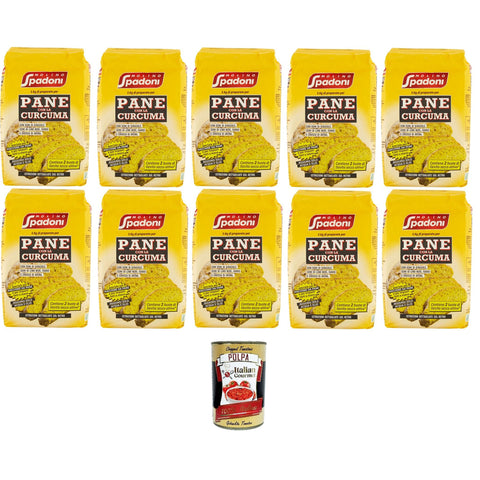 Molino Spadoni Kurkuma-Brotmischung mit Sonnenblumenkernen schwarzen Leinsamen Dinkel und Haferkleie 10x1 kg italienisch Original Pastasauce + kostenlos polpa 400