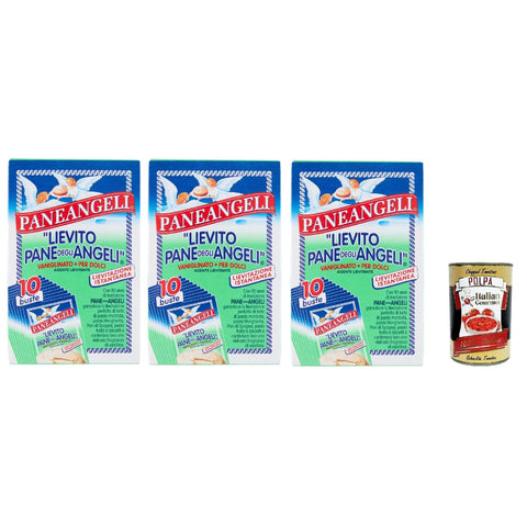 Paneangeli Lievito Pane degli Angeli Vaniglinato, Dolcious Hefe, Heasting Agent, sofortige Hefe mit zartem Duft von Vanillin, Vegan und Gluten frei, 30 Beutel von 16 g italienisch Original