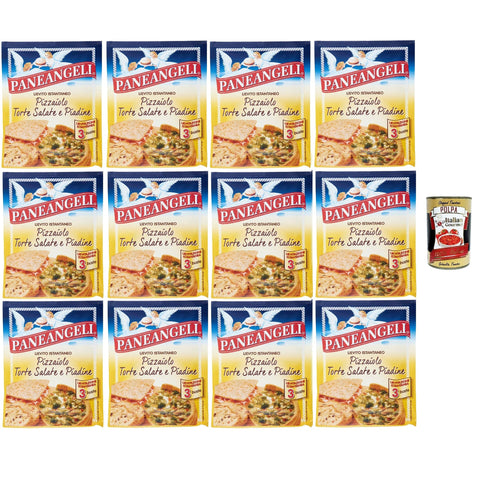 Paneangeli Lievito Pizzaiolo Torte Salate e Piadine istant hefe Mischung, Sofortige Hefe für herzhafte Kuchen und Piadine 12x 145 g italienisch Original
