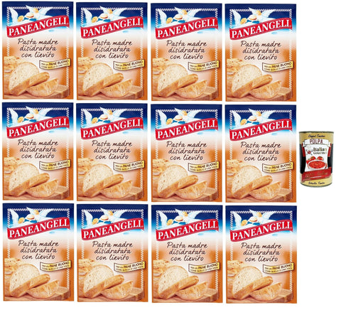Italian Gourmet Koch- & Backzutaten Pasta Madre Disidratata con Lievito, Mutter Pasta mit Hefe dehydriert für Brot bread, Dehydrierter Sauerteig mit Brauerhefe und Mörsermehl 12x 30 g + Italian Gourmet polpa 400g 8032804040014