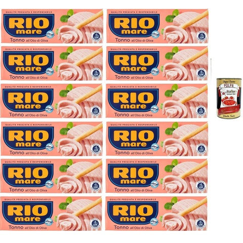 Rio Mare Tonno all' olio di oliva, tuna in olive oil Thunfisch in Olivenöl 12x195g Original italienisch Feinkost