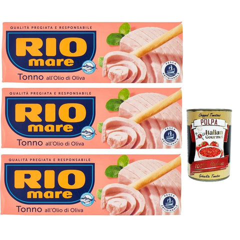Rio Mare Tonno all' olio di oliva tuna in olive oil ( ) Thunfisch in Olivenöl Hochwertiger Gelbflossen-Thunfisch 3x195 g 3x65 g italienisch Original + kostenlos