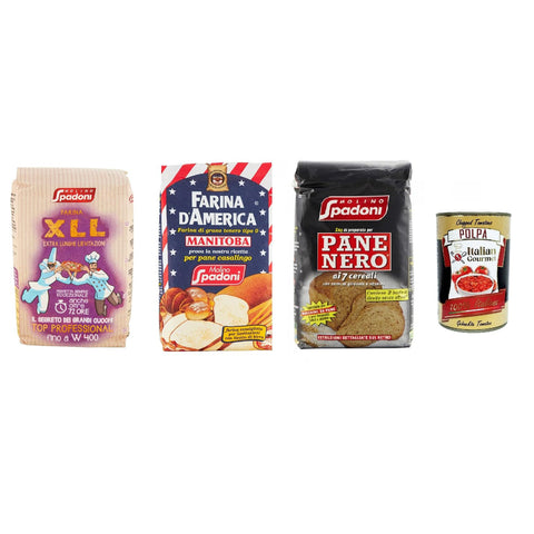 Testpaket Molino Spadoni Farina, XLL Pane nero und Manitoba Mehl 3x1kg Original italienisch Zutat