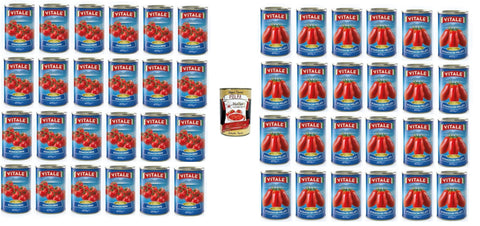 Italian Gourmet Koch- & Backzutaten Vitale Testpaket Kirschtomaten in der 400g-Dose 24x 400gr -Geschälte Tomaten 24x 400gr + Italian Gourmet Polpa 400g 8010706724218
