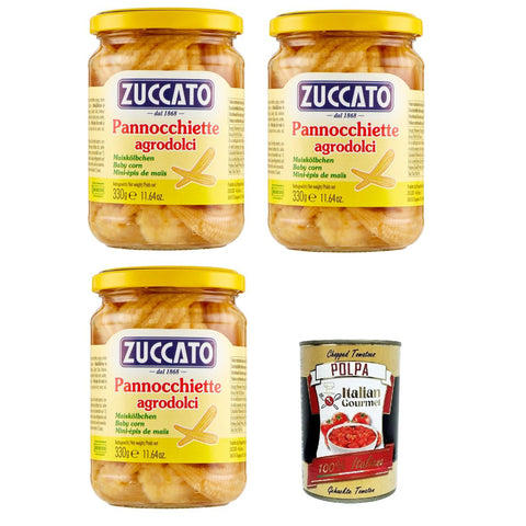 ZUCCATO-Pannocchiette di mais Maiskolben 3x330g Original italienisch Zutat