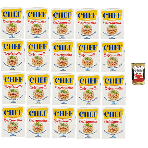 Parmala Chef Besciamella, Klassische Bechamelsauce, 20 x 200 ml, Mit Natürlichen Zutaten, Kochfertig italienisch Original