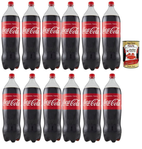 Italian Gourmet Kohlensäurehaltiges Wasser original Pet flasche EINWEG, kohlensäurehaltiges Getränk 12x 2lt Softdrink + Italian gourmet polpa 400g 8032804040014
